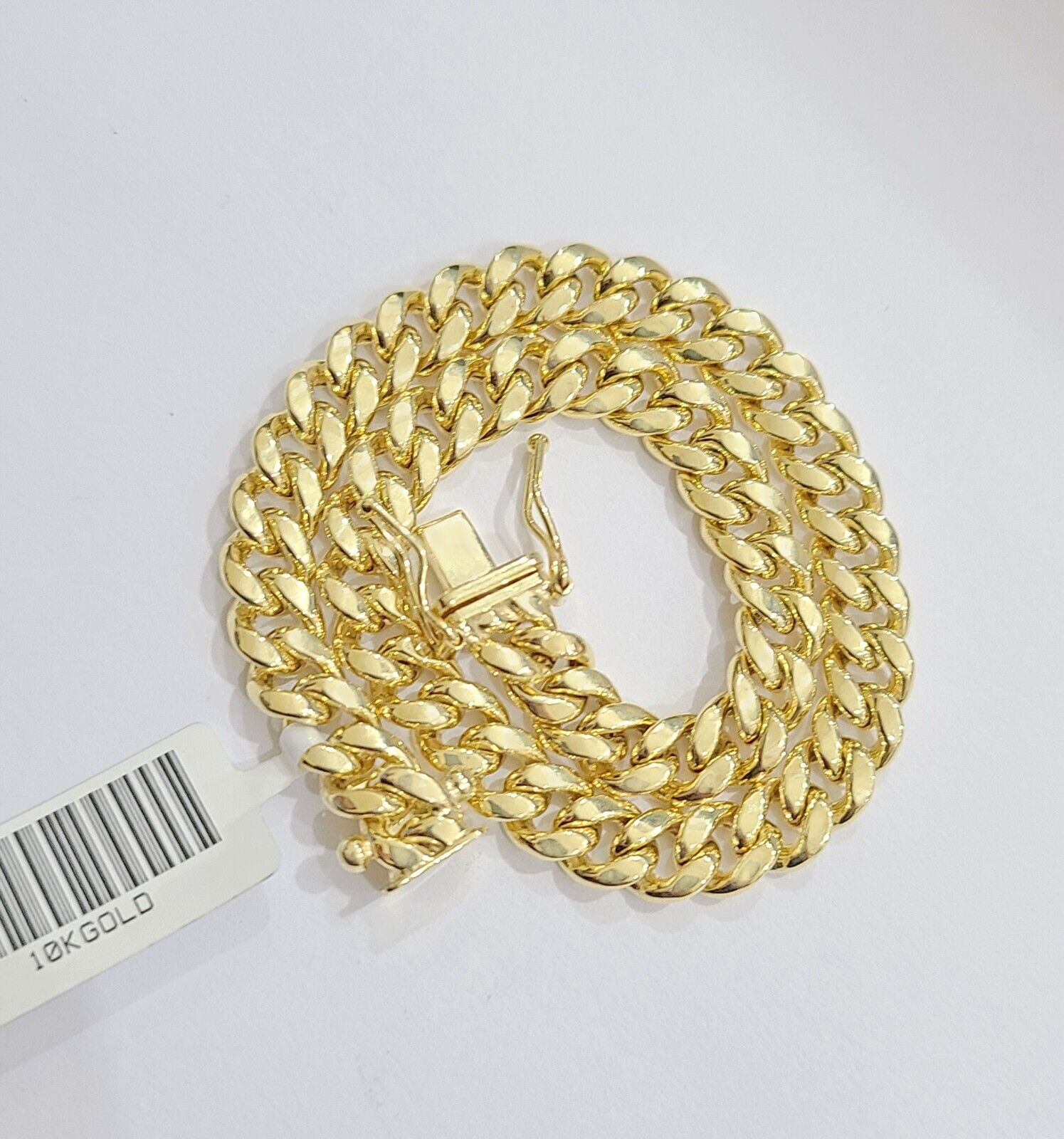 10k Yellow Gold Miami Cuban Link Bracelet 8" inch 6mm Real 10kt Box Lock Men - Reva Jeweler