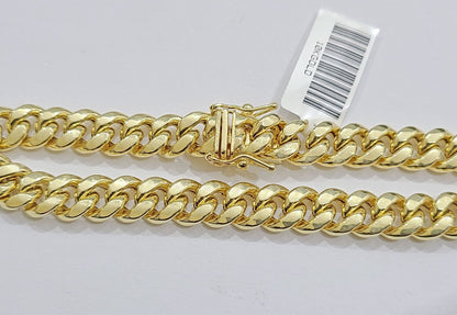 10k Yellow Gold Miami Cuban Link Bracelet 8" inch 8mm Real 10kt Box Lock Men - Reva Jeweler