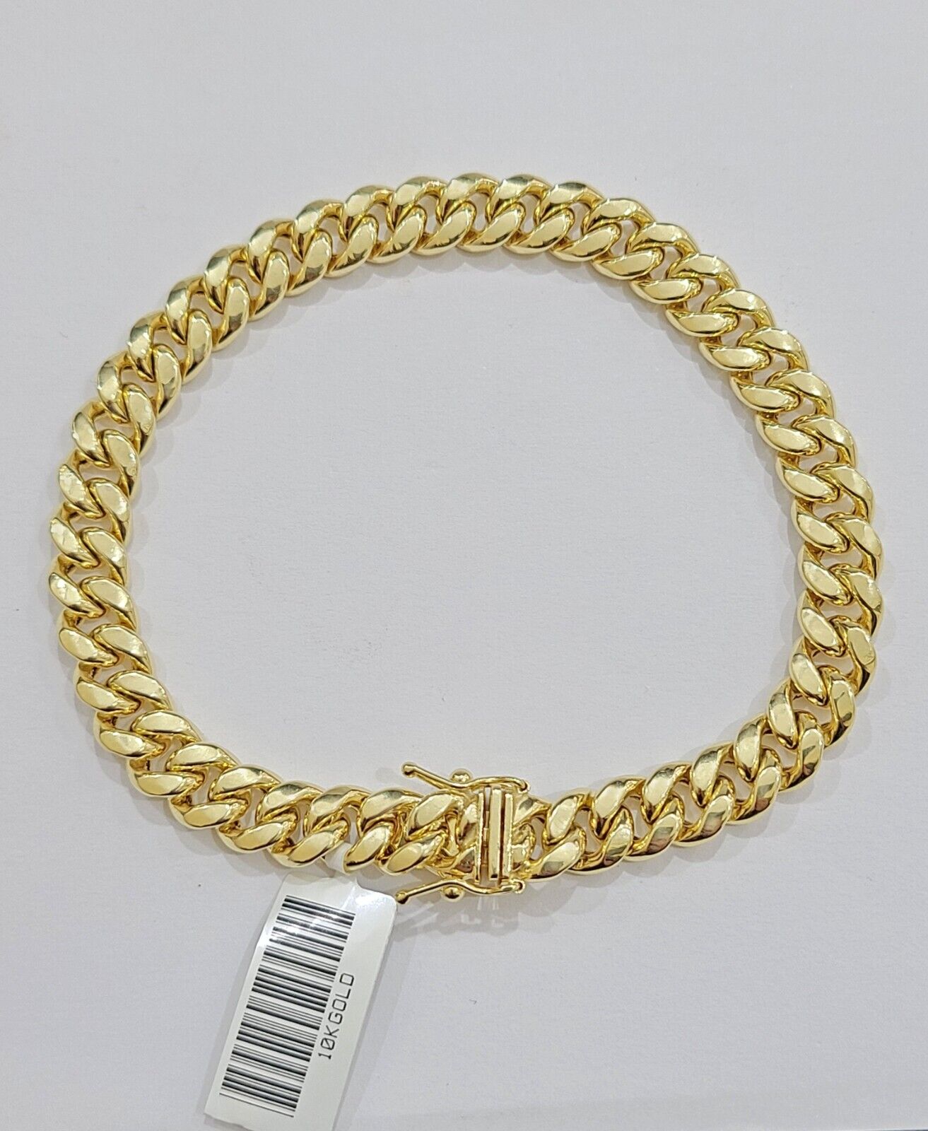 10k Yellow Gold Miami Cuban Link Bracelet 8.5" inch 8mm Real 10kt Box Lock Men - GoldenlinQ