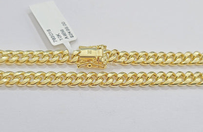 10k Yellow Gold Miami Cuban Link Bracelet 9" inch 6mm Real 10kt Box Lock Men - GoldenlinQ