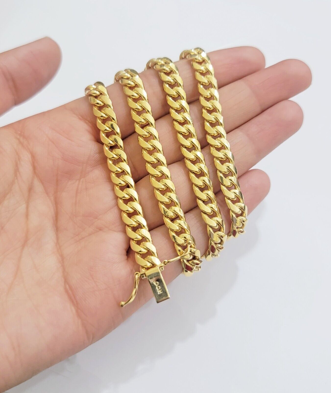 10k Yellow Gold Miami Cuban Link Chain Box Necklace 6mm 20 - 24 Inch Real SALE - Reva Jeweler