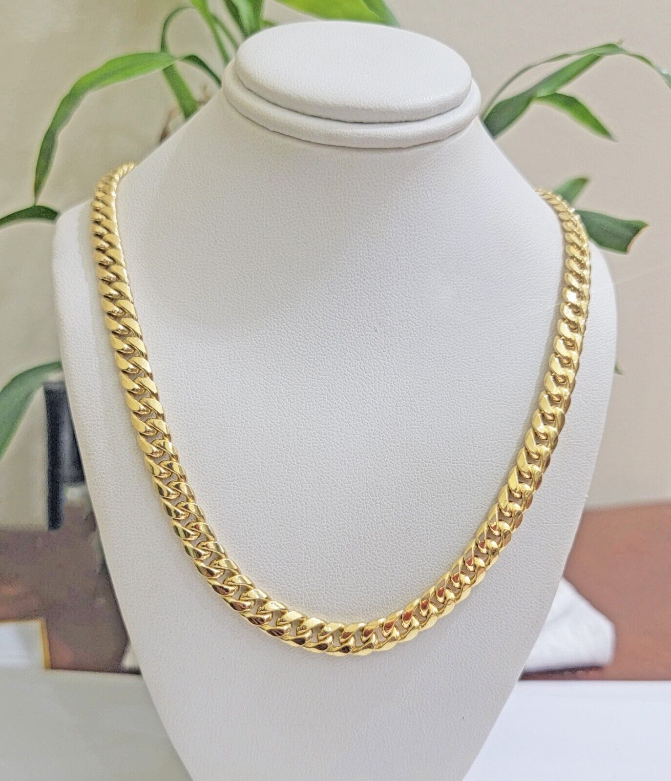 10k Yellow Gold Miami Cuban Link Chain Box Necklace 6mm 7mm 20 - 24 Inch Real SALE - Reva Jeweler