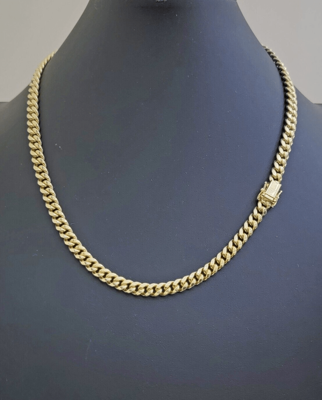 10k Yellow Gold Miami Cuban Link Chain Necklace 7mm 28'' Real 10kt SALE Box Lock - Reva Jeweler