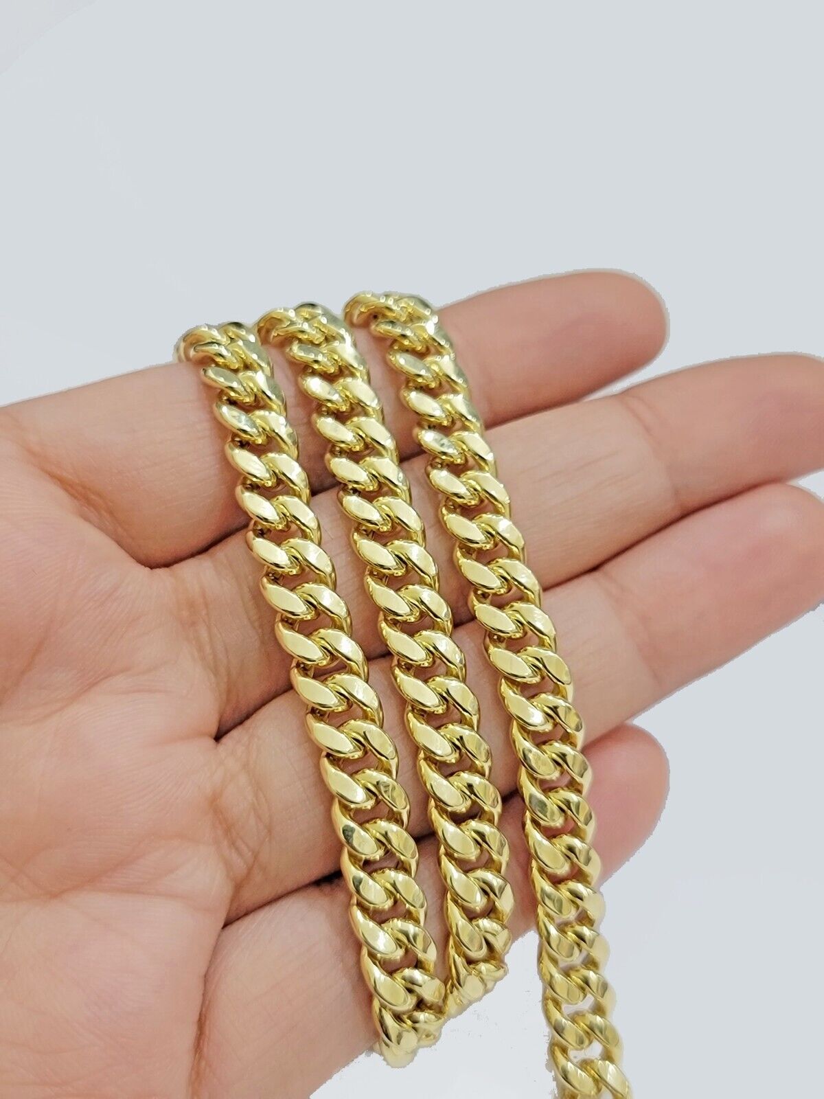 10k Yellow Gold Miami Cuban Link Chain Necklace 7mm 28'' Real 10kt SALE Box Lock - Reva Jeweler