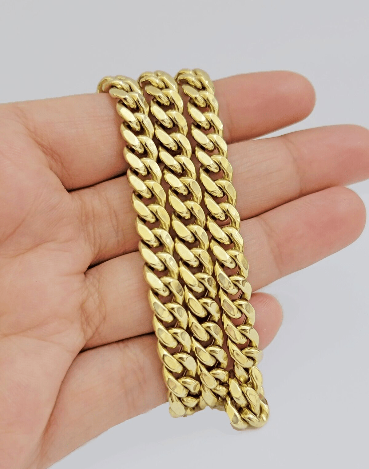 10k Yellow Gold Miami Cuban Link Chain Necklace 8mm 24'' Real 10kt SALE Box Lock - Reva Jeweler
