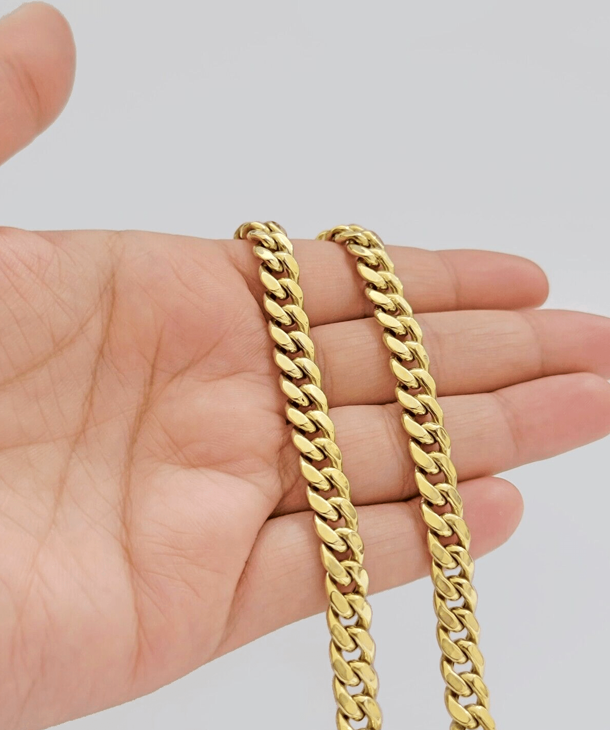 10k Yellow Gold Miami Cuban Link Chain Necklace 8mm 24'' Real 10kt SALE Box Lock - Reva Jeweler