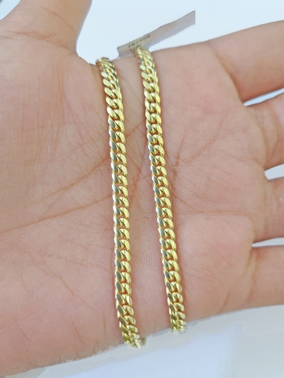 10K Yellow Gold Miami Cuban Link Chain SOLID Real 3mm - Reva Jeweler