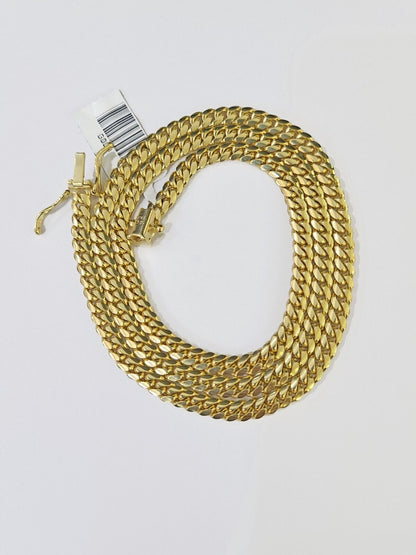 10K Yellow Gold Miami Cuban Link Chain SOLID Real 3mm - Reva Jeweler