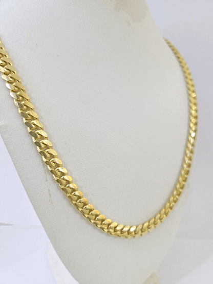 10K Yellow Gold Miami Cuban Link Chain SOLID Real 5mm - Reva Jeweler