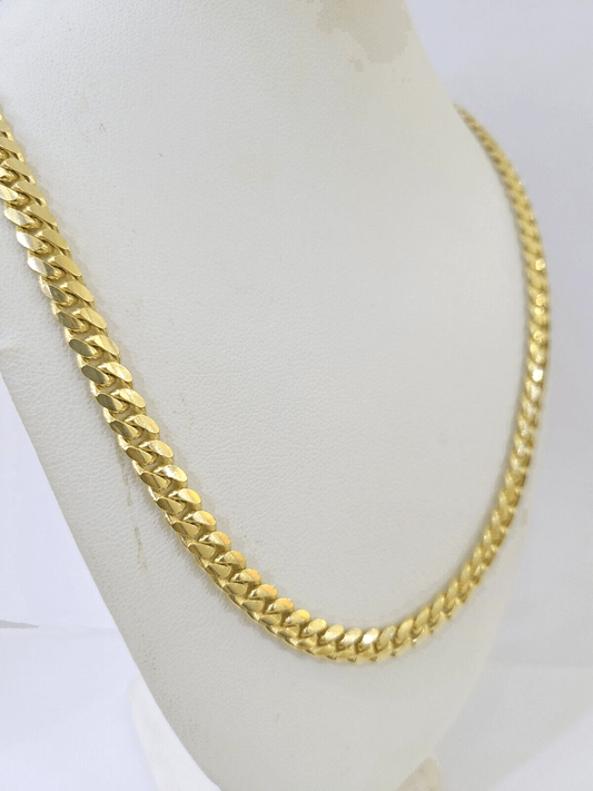 10K Yellow Gold Miami Cuban Link Chain SOLID Real 5mm - Reva Jeweler