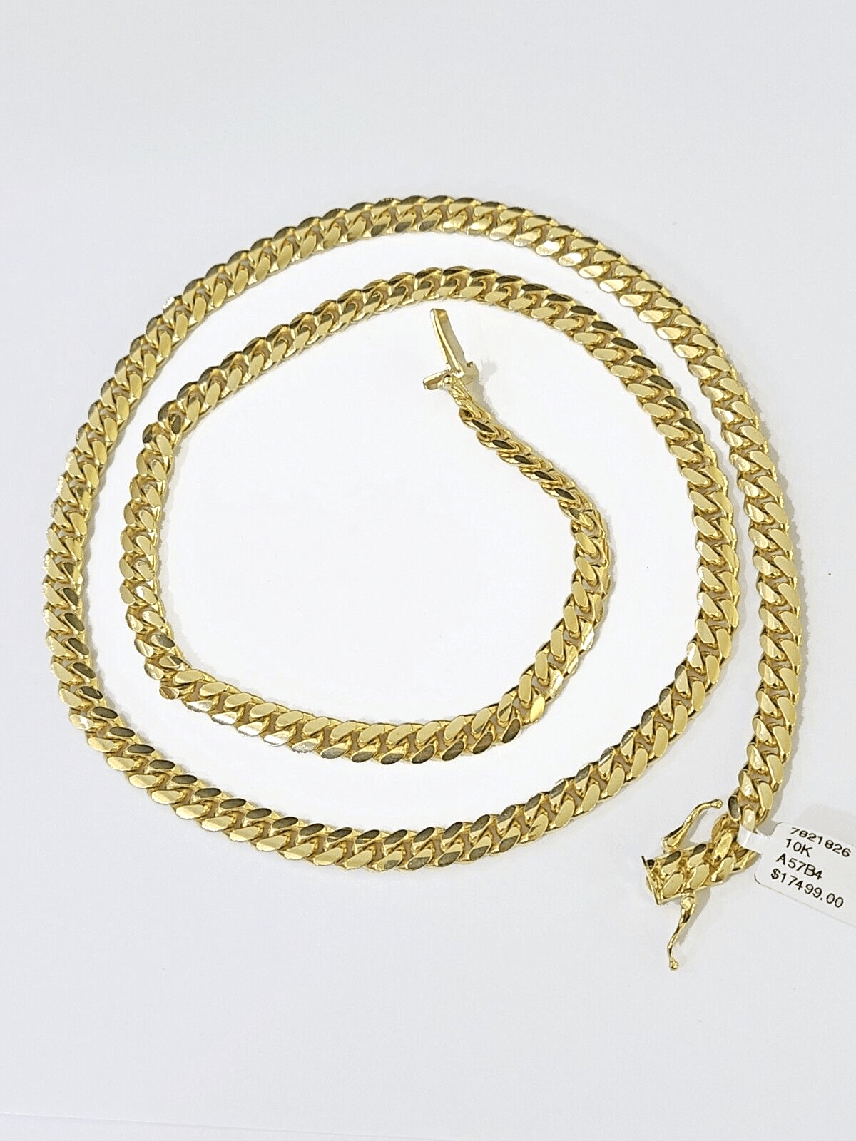 10K Yellow Gold Miami Cuban Link Chain SOLID Real 5mm - Reva Jeweler