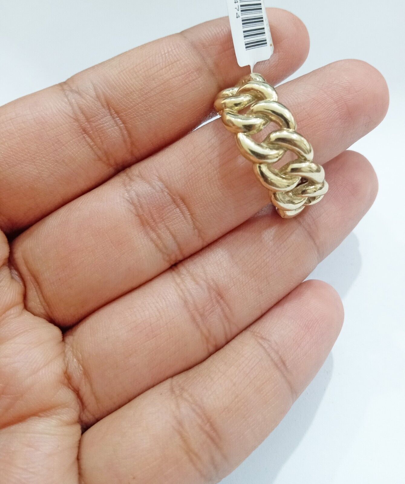 10k Yellow Gold Miami Cuban Link Ring Band size 10 Mens Real 10kt gold - Reva Jeweler