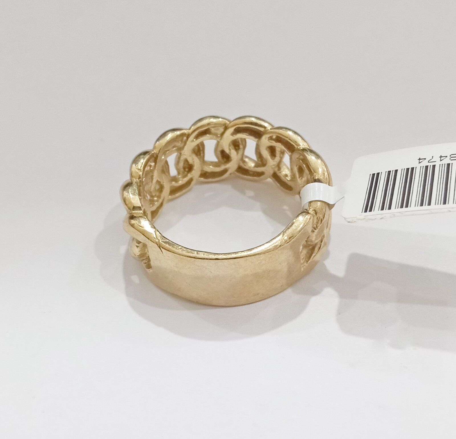 10k Yellow Gold Miami Cuban Link Ring Band size 10 Mens Real 10kt gold - Reva Jeweler