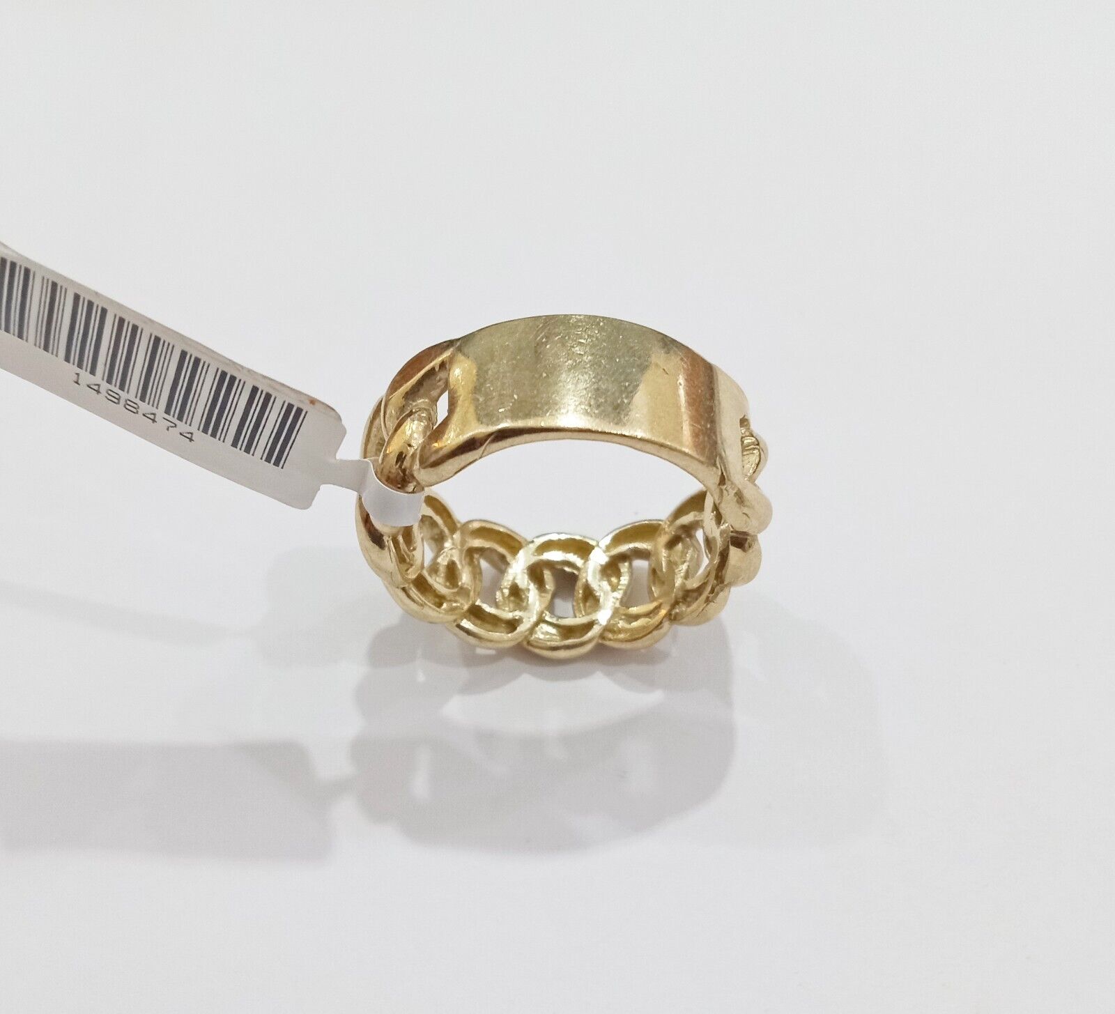 10k Yellow Gold Miami Cuban Link Ring Band size 10 Mens Real 10kt gold - Reva Jeweler