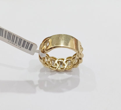 10k Yellow Gold Miami Cuban Link Ring Band size 10 Mens Real 10kt gold - Reva Jeweler
