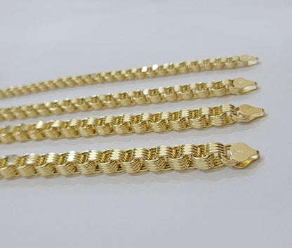 10k Yellow Gold Necklace Box Byzantine Chain 4mm 5mm 6mm 7mm 18 in - 30 in REAL - Reva Jeweler