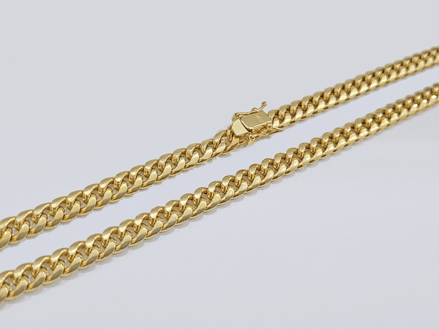 10k Yellow Gold Necklace Miami Cuban Chain 6mm 22" inch 10kt Men's Real Box Lock - Reva Jeweler