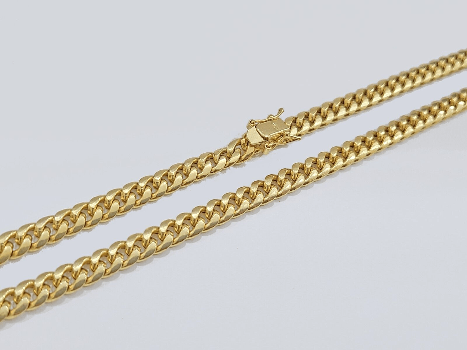 10k Yellow Gold Necklace Miami Cuban Chain 6mm 22" inch 10kt Men's Real Box Lock - Reva Jeweler