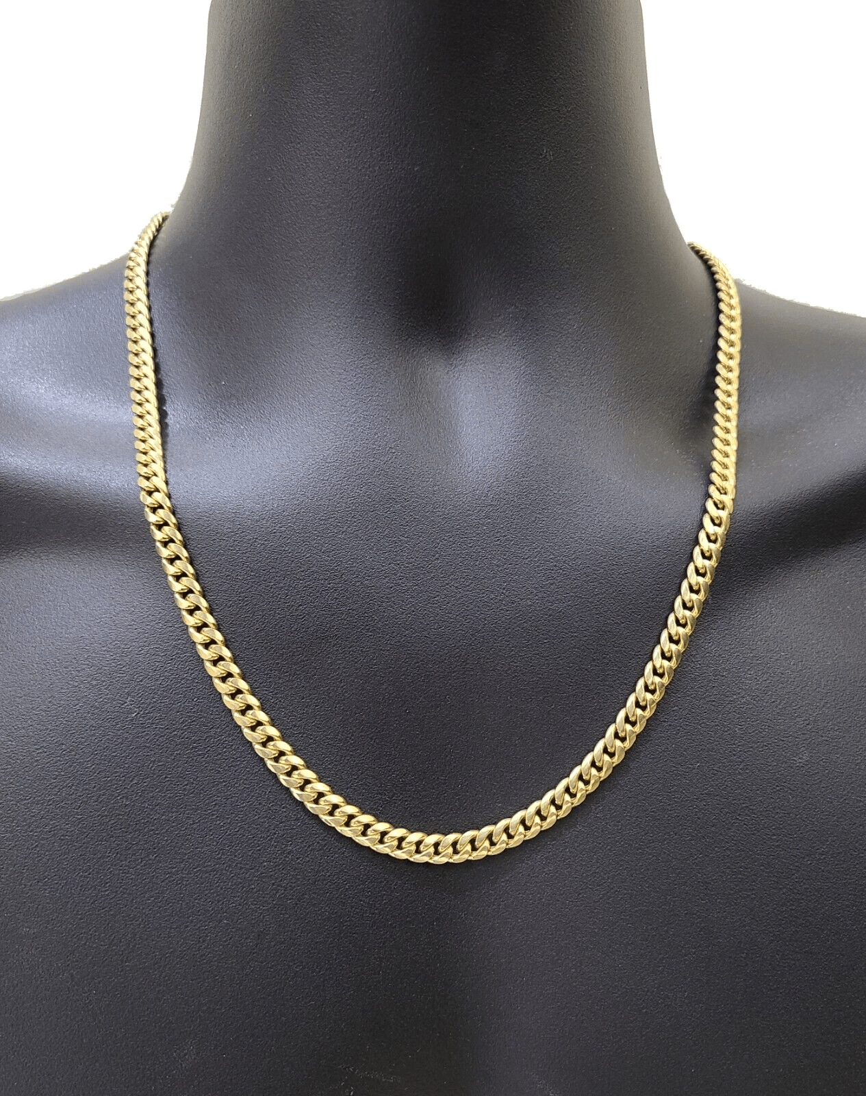 10k Yellow Gold Necklace Miami Cuban Chain 6mm 22" inch 10kt Men's Real Box Lock - Reva Jeweler