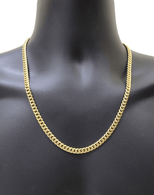 10k Yellow Gold Necklace Miami Cuban Chain 6mm 22" inch 10kt Men's Real Box Lock - Reva Jeweler
