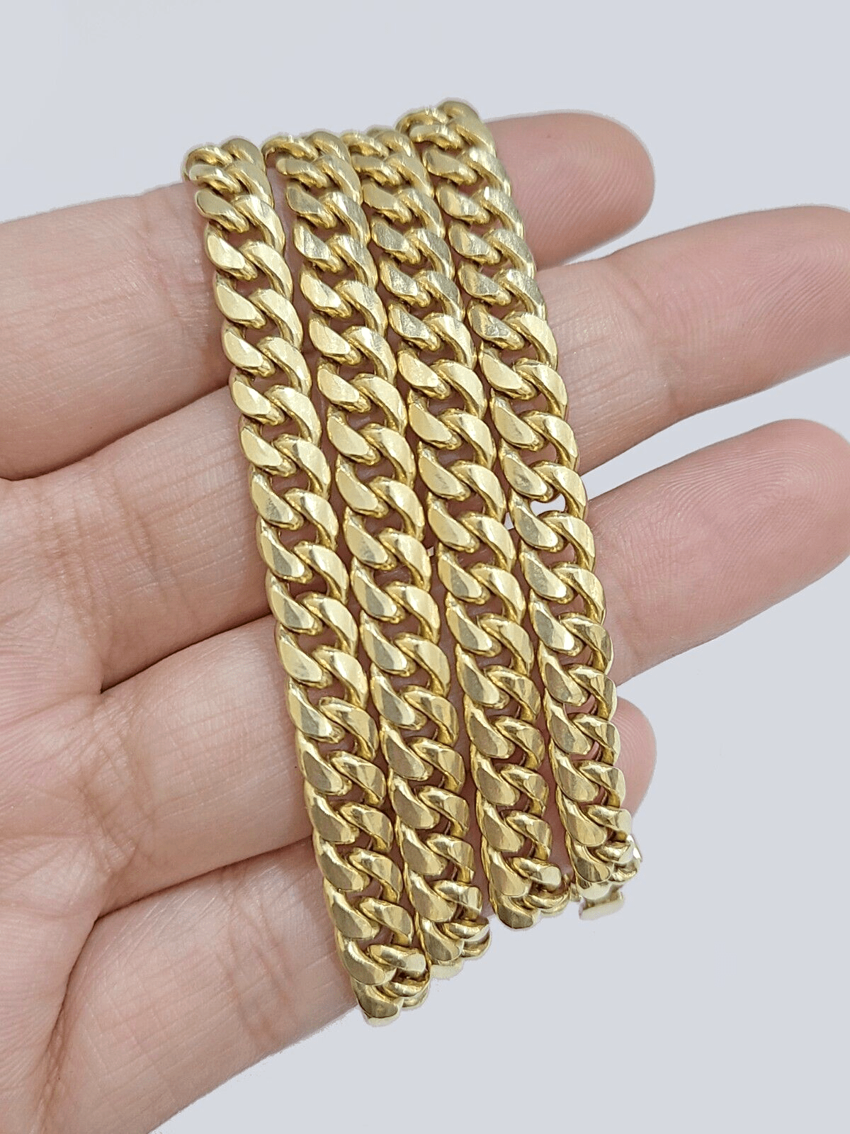 10k Yellow Gold Necklace Miami Cuban Chain 6mm 22" inch 10kt Men's Real Box Lock - Reva Jeweler