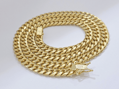 10k Yellow Gold Necklace Miami Cuban Chain 6mm 22" inch 10kt Men's Real Box Lock - Reva Jeweler