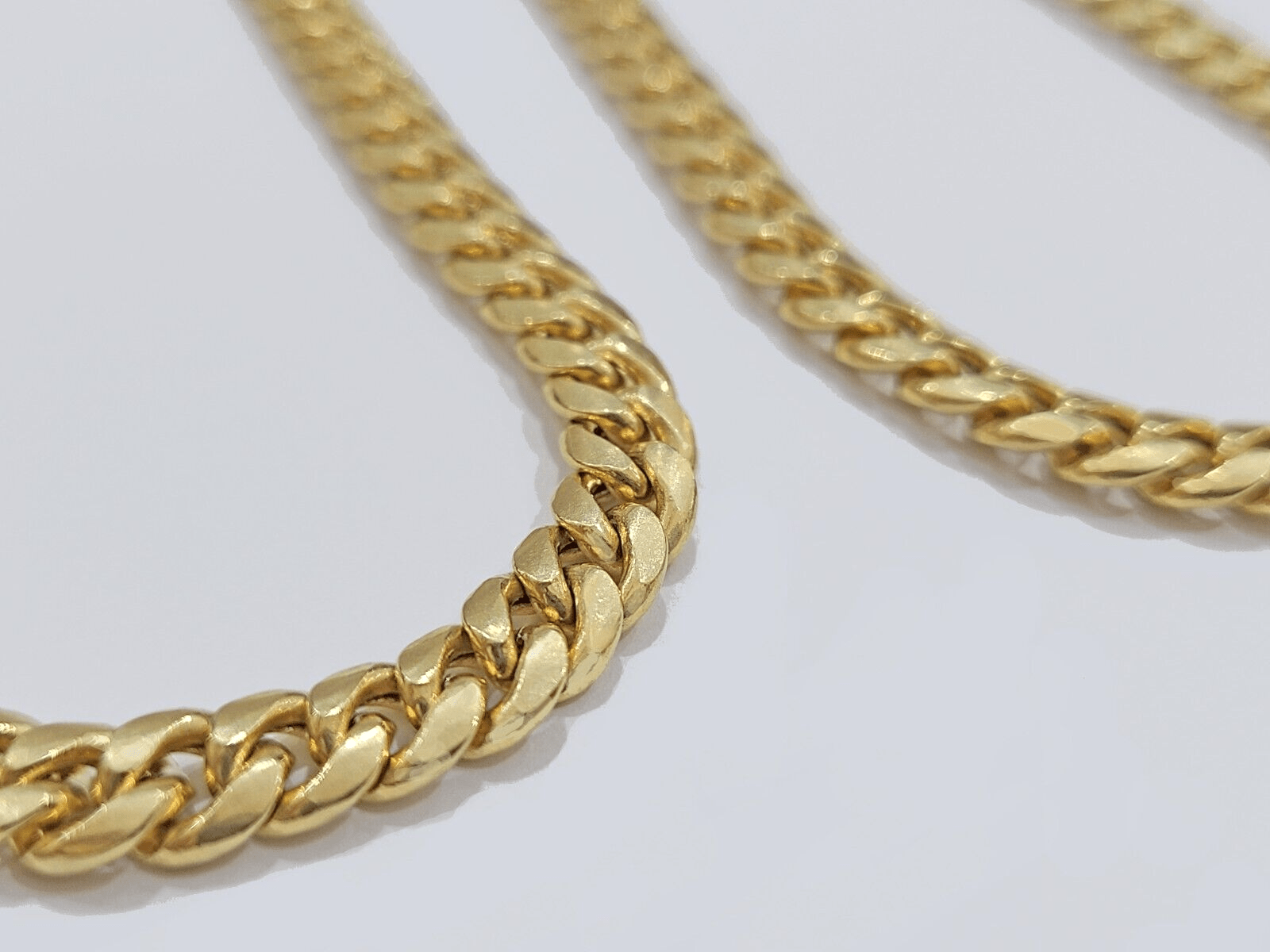 10k Yellow Gold Necklace Miami Cuban Chain 6mm 22" inch 10kt Men's Real Box Lock - Reva Jeweler