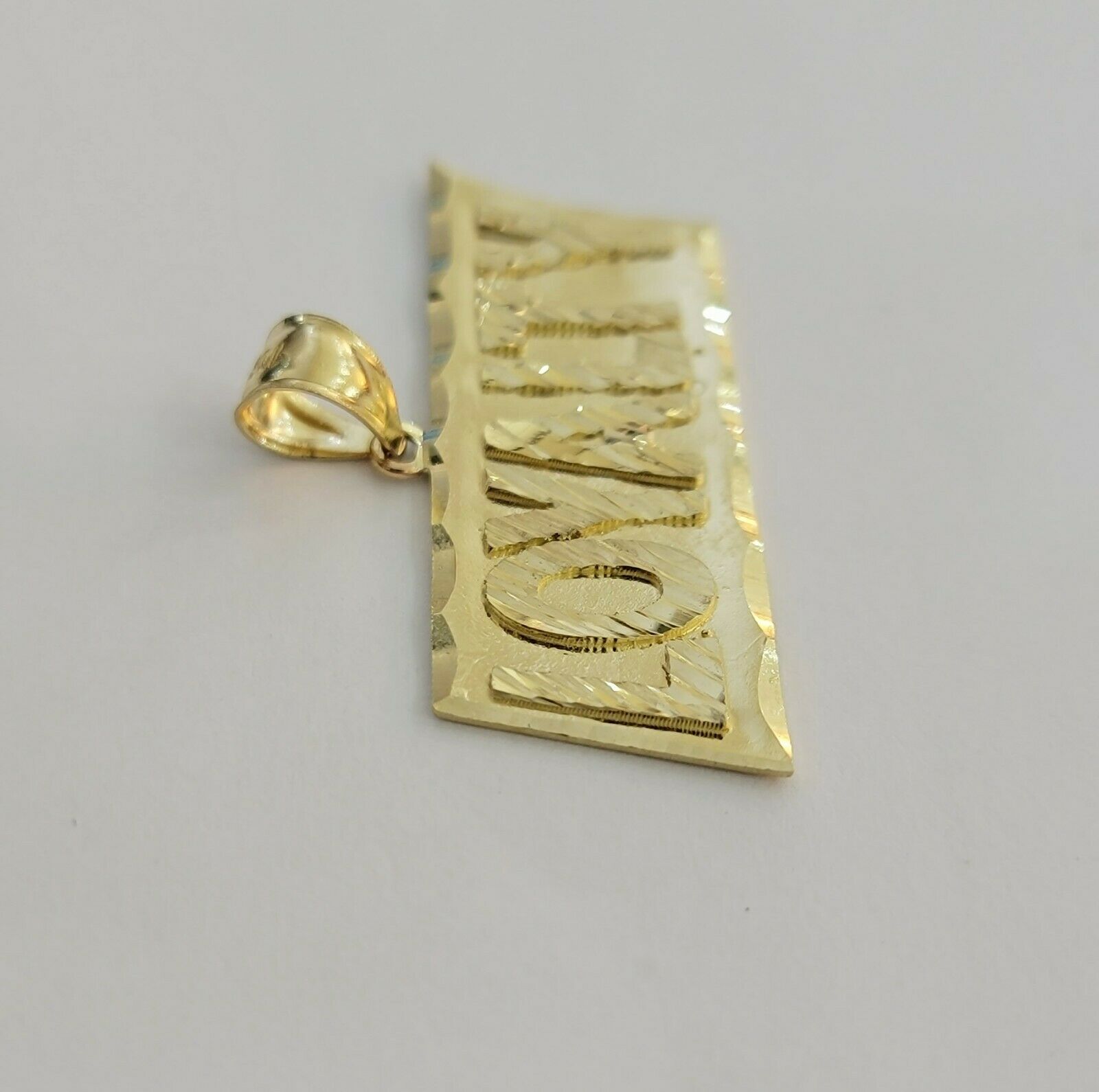 10k Yellow Gold Pendant & 10kt Rope Necklace 22"Chain LOYALITY Charm UNIQUE,10kt - Reva Jeweler