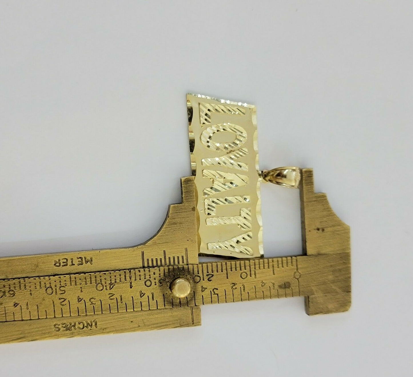 10k Yellow Gold Pendant & 10kt Rope Necklace 22"Chain LOYALITY Charm UNIQUE,10kt - Reva Jeweler