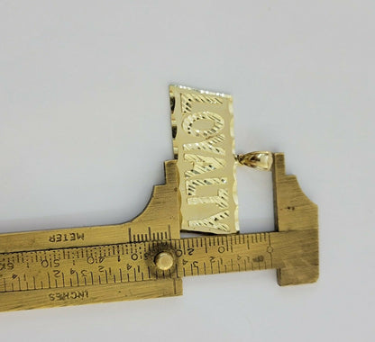 10k Yellow Gold Pendant & 10kt Rope Necklace 22"Chain LOYALITY Charm UNIQUE,10kt - Reva Jeweler