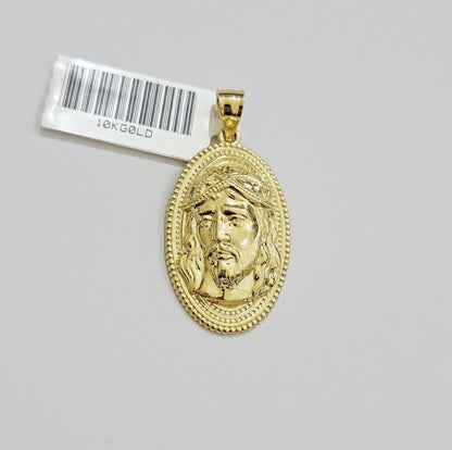 10k Yellow Gold Pendant Jesus Head Face Charm REAL 10kt For Men Women - Reva Jeweler