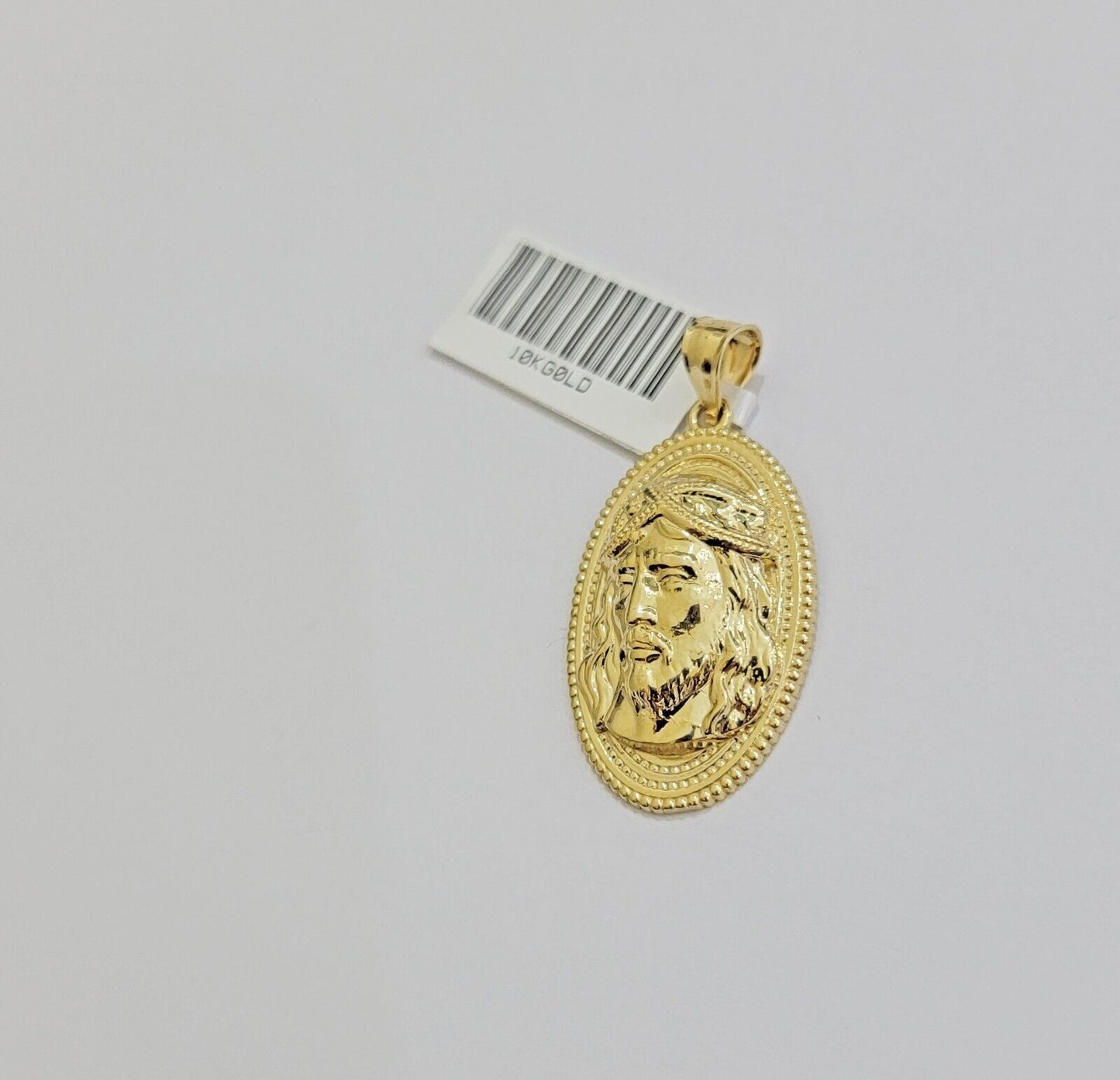 10k Yellow Gold Pendant Jesus Head Face Charm REAL 10kt For Men Women - Reva Jeweler