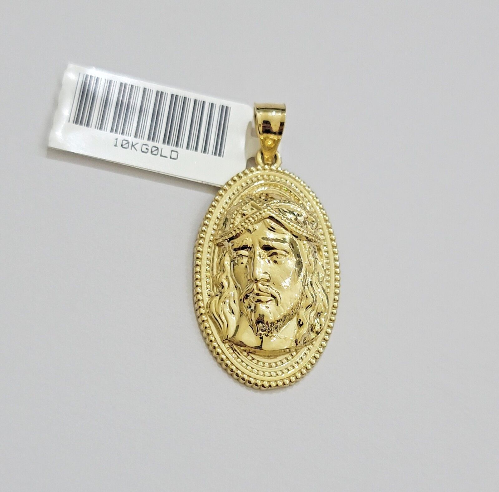10k Yellow Gold Pendant Jesus Head Face Charm REAL 10kt For Men Women - Reva Jeweler