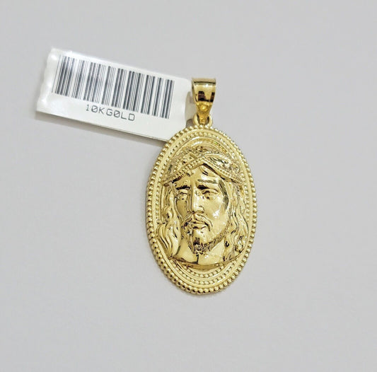10k Yellow Gold Pendant Jesus Head Face Charm REAL 10kt For Men Women - Reva Jeweler