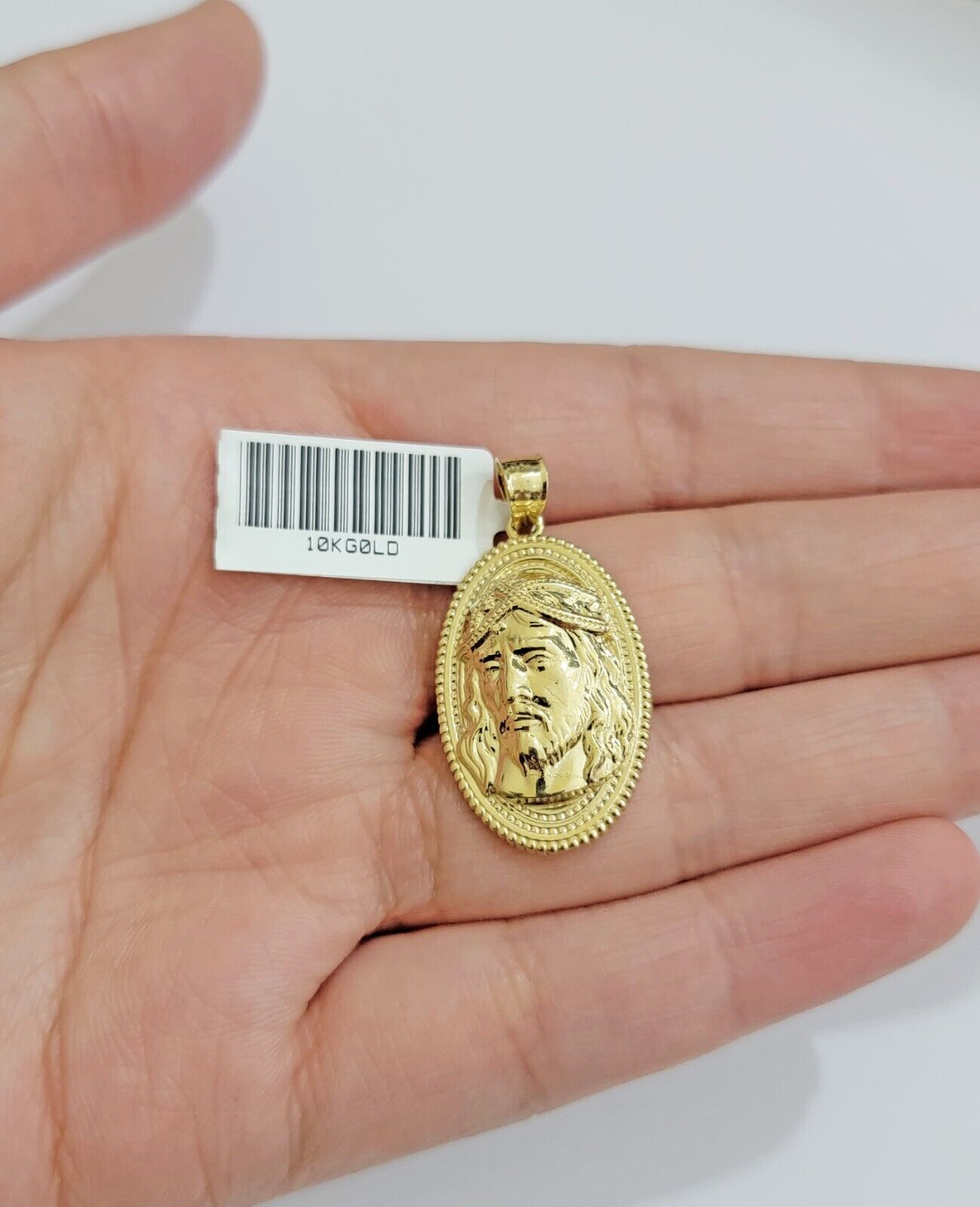10k Yellow Gold Pendant Jesus Head Face Charm REAL 10kt For Men Women - Reva Jeweler