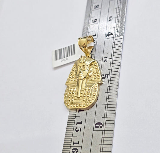 10k Yellow Gold Pendant Pharoah Head Charm Egyptian REAL 10kt For Mens Chain - Reva Jeweler