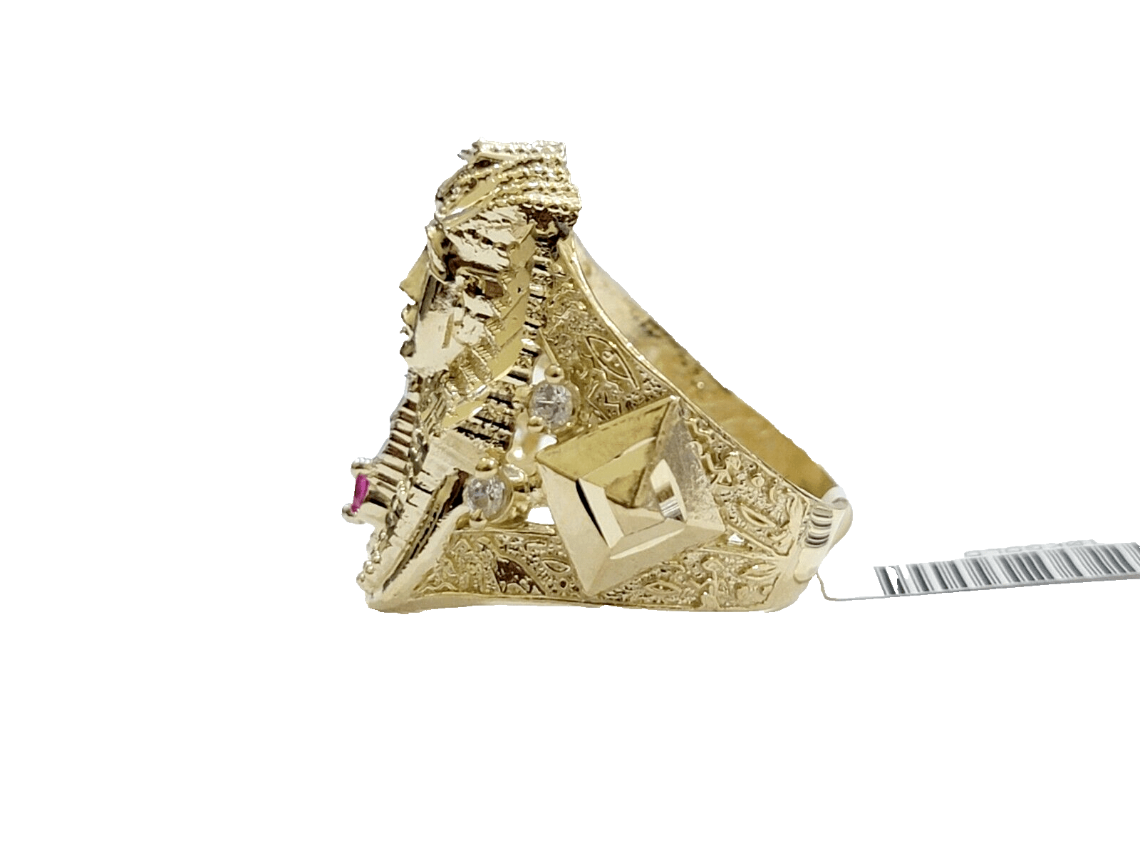 10k Yellow Gold Pharoah Head Ring Band Size 11 Real 10kt SALE Men Casual Pinky - Reva Jeweler