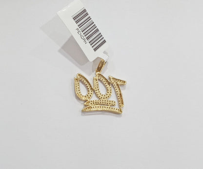 10k Yellow Gold Real Diamond 100 Charm Pendant Men Women - GoldenlinQ