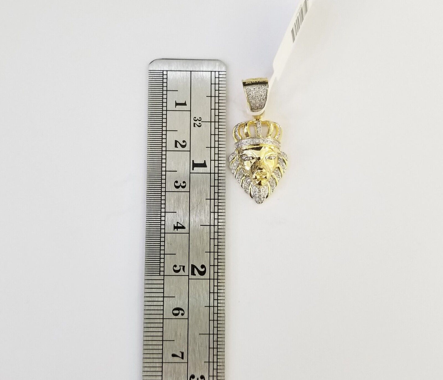 10k Yellow Gold Real Diamond Lion Head Charm Pendant - GoldenlinQ