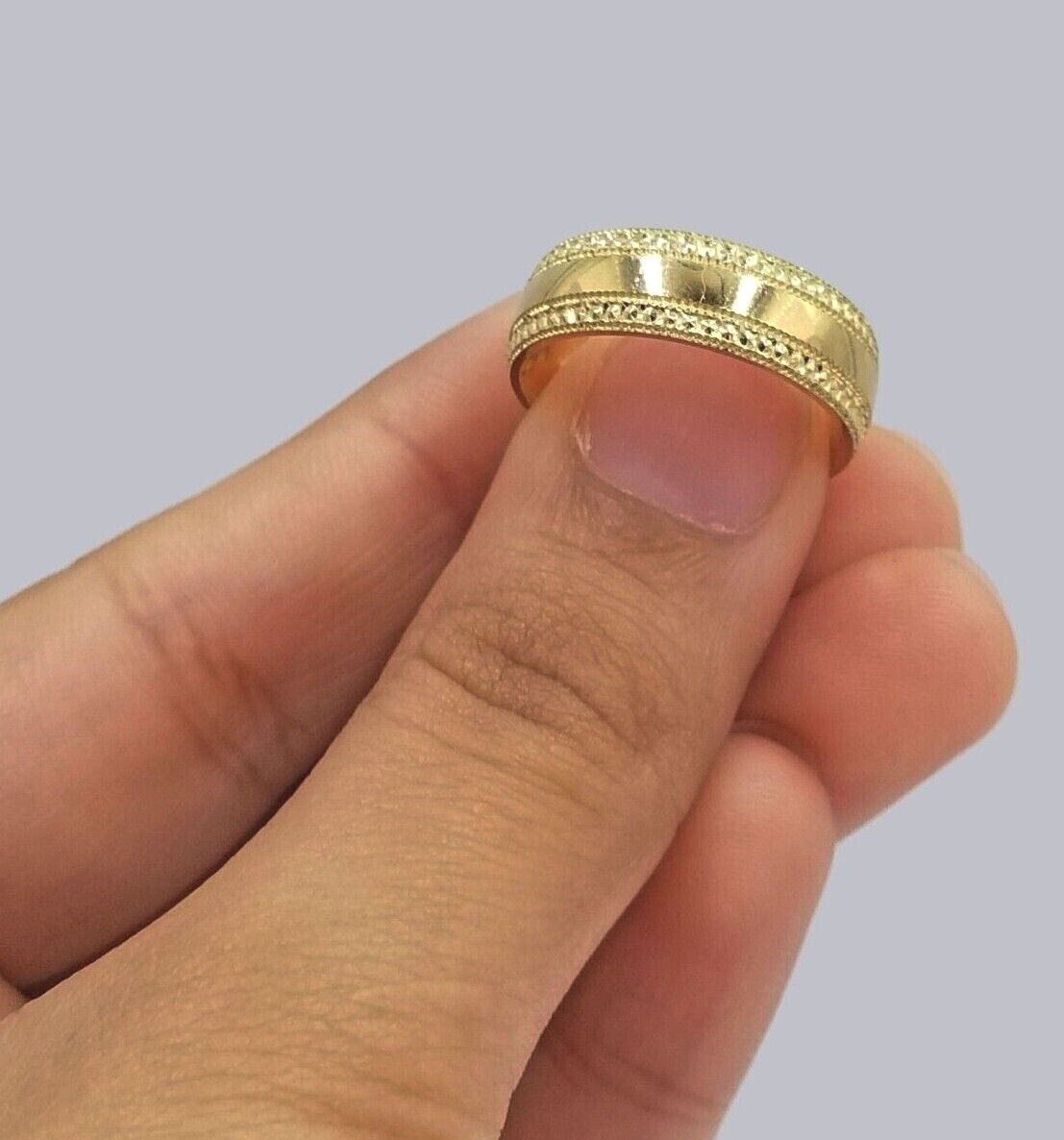 10k Yellow Gold Ring Band Men's Engagement Wedding Anniversary Real 10kt gold, 9 - GoldenlinQ