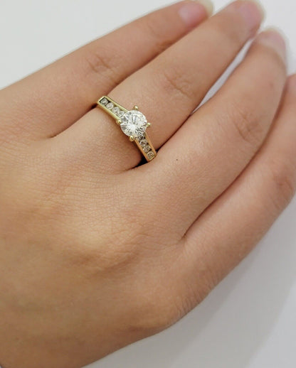 10k Yellow Gold Ring Ladies Engagement Wedding Band size 7 Real 10kt Women - Reva Jeweler