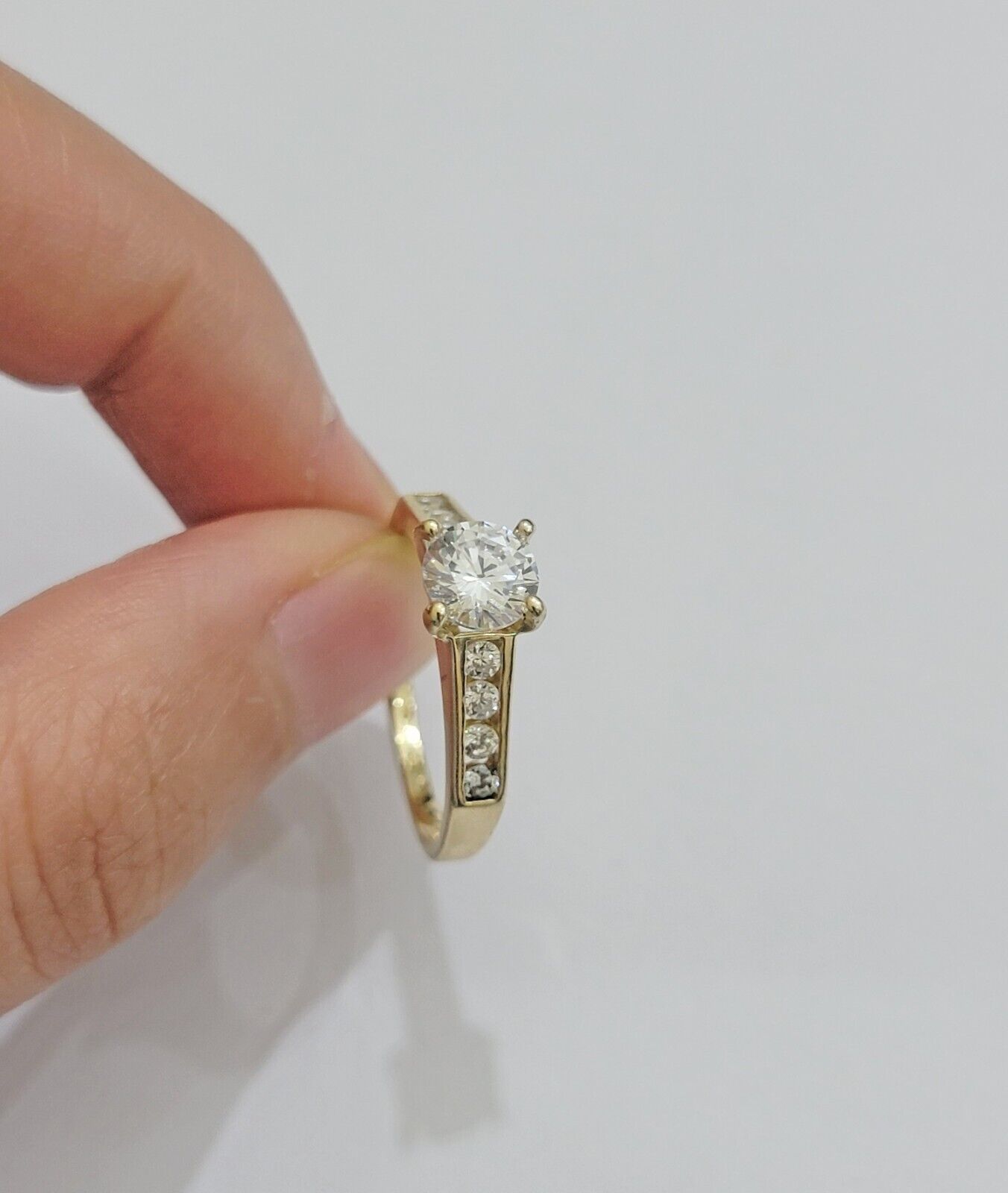 10k Yellow Gold Ring Ladies Engagement Wedding Band size 7 Real 10kt Women - Reva Jeweler