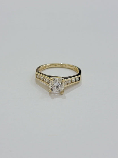 10k Yellow Gold Ring Ladies Engagement Wedding Band size 7 Real 10kt Women - Reva Jeweler