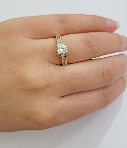 10k Yellow Gold Ring Ladies Engagement Wedding Band size 7 Real 10kt Women - Reva Jeweler
