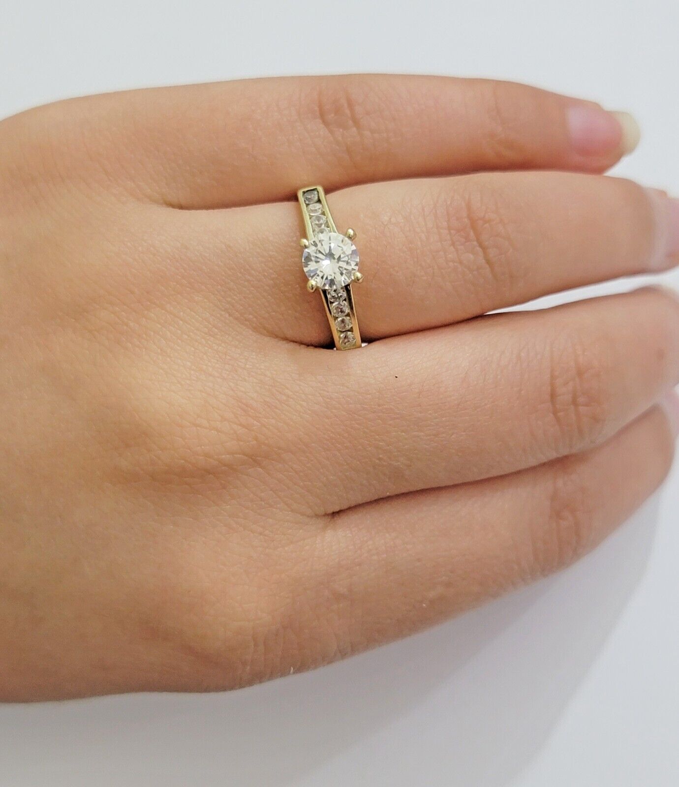 10k Yellow Gold Ring Ladies Engagement Wedding Band size 7 Real 10kt Women - Reva Jeweler