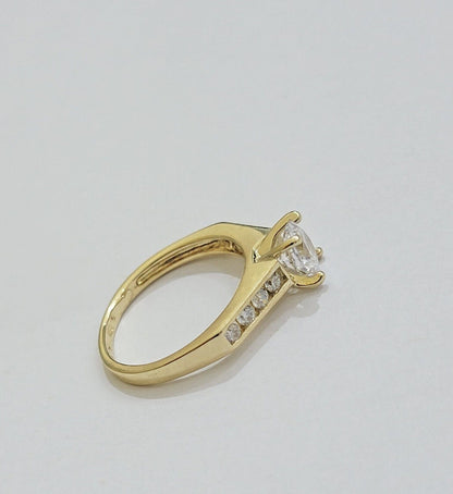 10k Yellow Gold Ring Ladies Engagement Wedding Band size 7 Real 10kt Women - Reva Jeweler