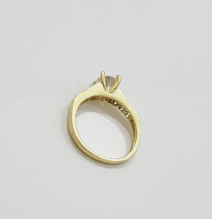 10k Yellow Gold Ring Ladies Engagement Wedding Band size 7 Real 10kt Women - Reva Jeweler