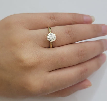 10k Yellow Gold Ring Ladies Solitaire Engagement Wedding Band REAL Women SZ 7 - Reva Jeweler