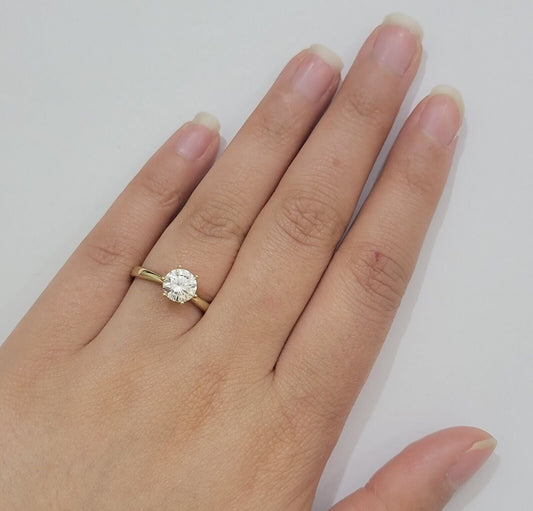 10k Yellow Gold Ring Ladies Solitaire Engagement Wedding Band REAL Women SZ 7 - Reva Jeweler