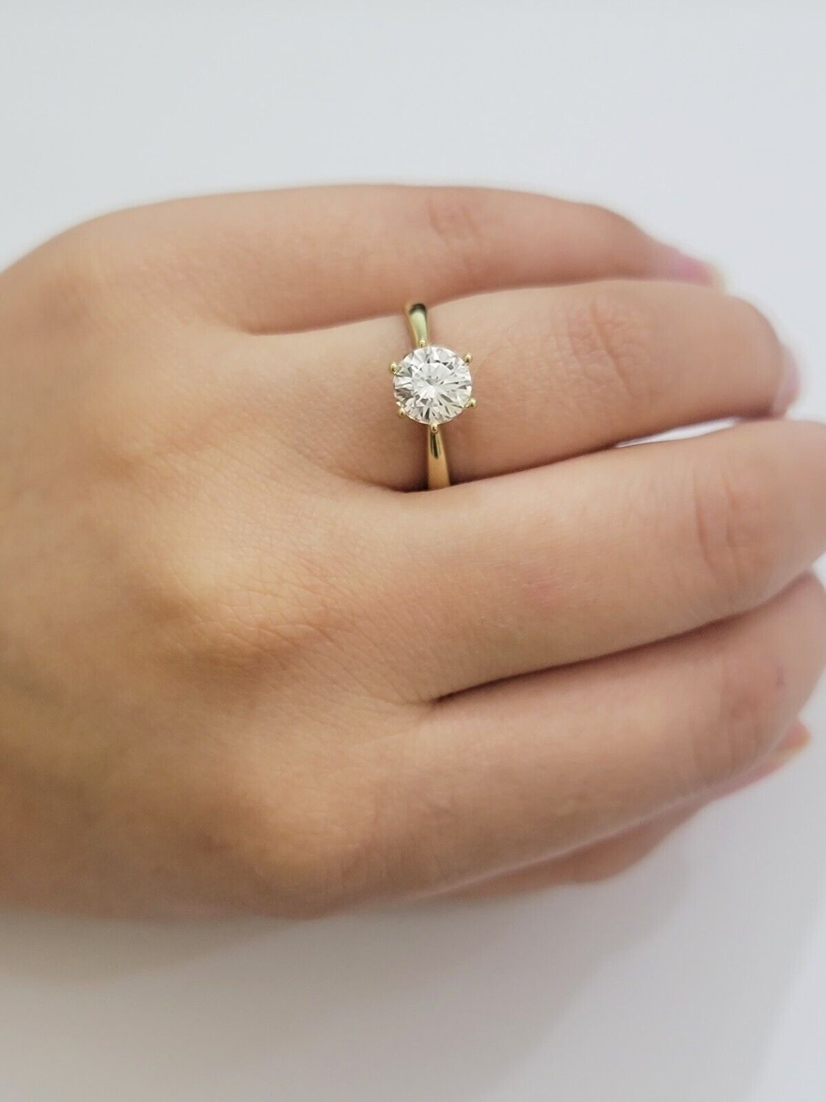 10k Yellow Gold Ring Ladies Solitaire Engagement Wedding Band REAL Women SZ 7 - Reva Jeweler